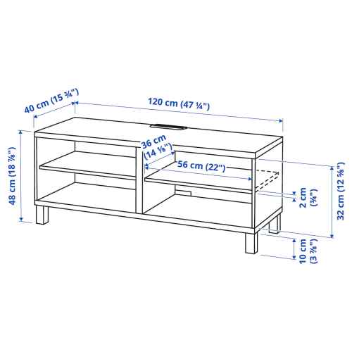 IKEA BESTA TV Bench 120X40X48CM White