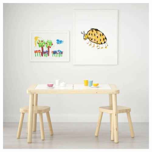 IKEA Children's table 83x58cm + 2 IKEA Storage Box 42x30x10cm White