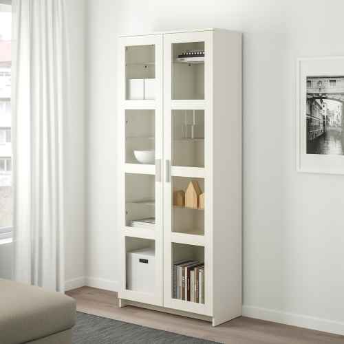 IKEA BRIMNES Glass-door Cabinet 80x190cm, White