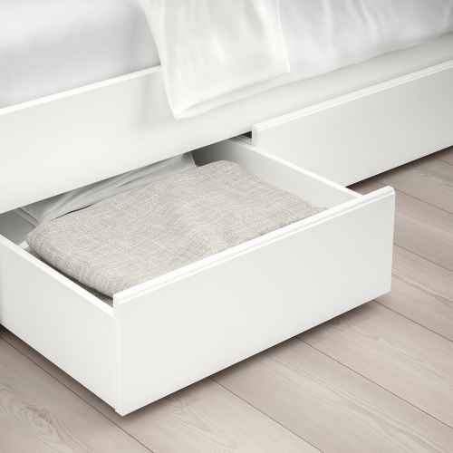 IKEA SONGESAND Bed frame with 4 storage boxes 163x207cm White, Luroy