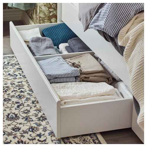 IKEA SONGESAND Small Queen Bed with 4 Storage Boxes