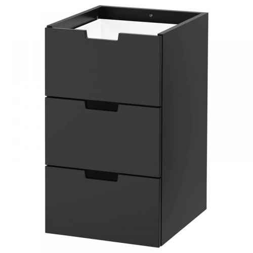 IKEA NORDLI Modular Chest Of 3 Drawers 40x68CM Anthracite