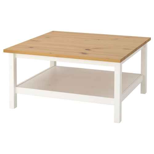 IKEA HEMNES Coffee Table 90x90CM White Stain, Light Brown