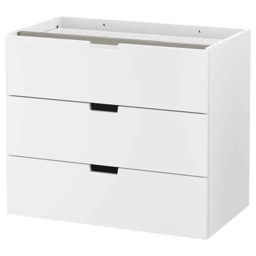 (Nordli Part)IKEA NORDLI Modular Chest of 3 Drawers 80 x 68 cm White