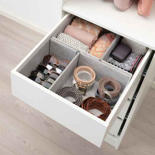 IKEA KOMPLEMENT Box, Set of 4, 50 x 58 cm Light Grey