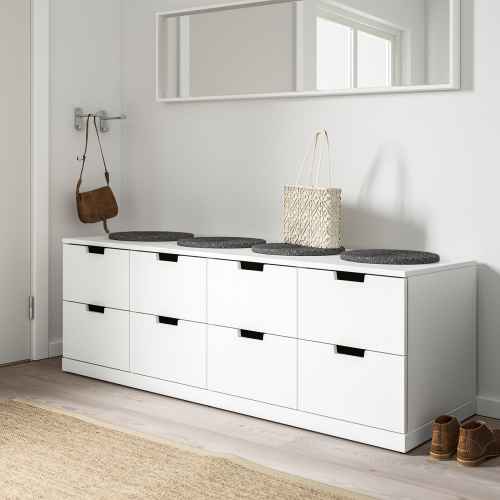 (Nordli Part)IKEA NORDLI Chest Of 8 Drawers, 160x54 cm White