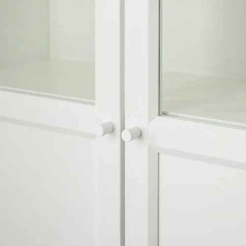 IKEA BILLY Bookcase W Hght extension, Panel/Glass doors, 80x30x237cm, White