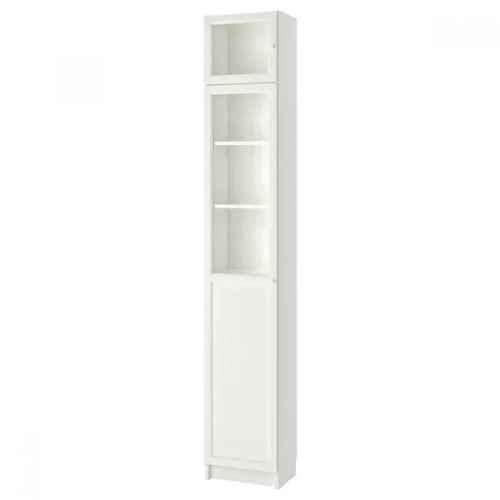 IKEA BILLY OXBERG Bookcase, 40x30x237cm, White, Glass