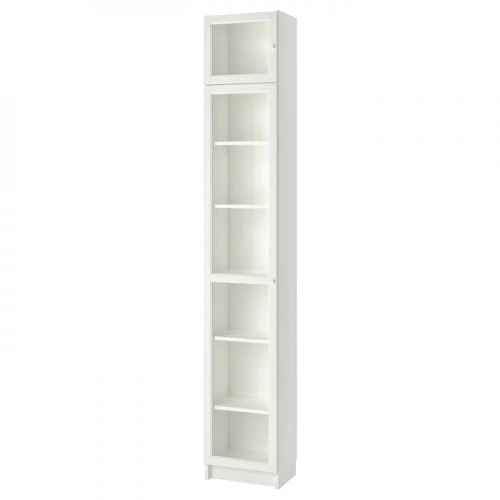 IKEA BILLY / OXBERG Bookcase With Glass Door, 40x30x237cm, White