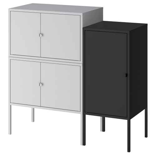 LIXHULT Cabinet combination, grey/anthracite, 95x35x92 cm