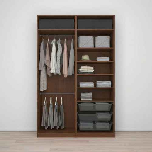 PAX Wardrobe, brown stained ash effect 150x66x236 cm