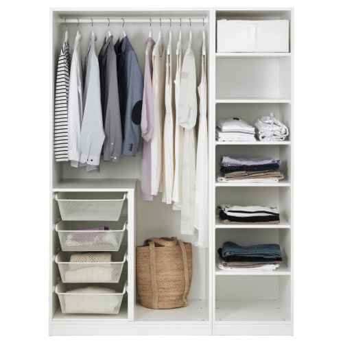 PAX Wardrobe, white, Balsbo white 150x60x201 cm