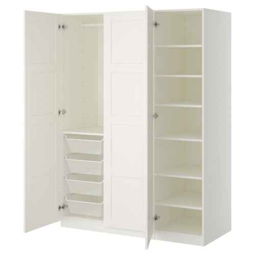 PAX Wardrobe, white, Balsbo white 150x60x201 cm