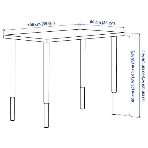 LINNMON-OLOV Desk, White 100x60 cm