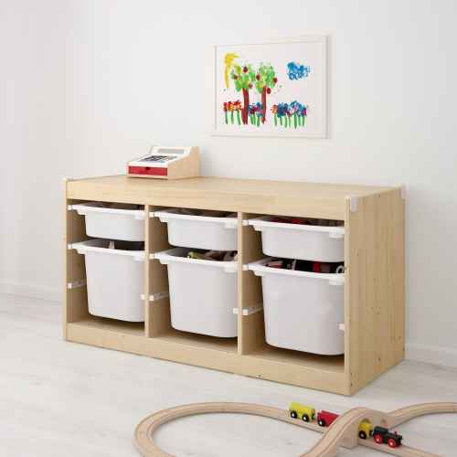 TROFAST Storage Combination, Light White White, Orange 99x44x52 cm