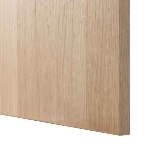 BESTA Storage Combination w Doors, White Stained Oak, 120x40x74 cm