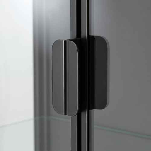 IKEA RUDSTA Glass Door Cabinet 80x37x120cm, Anthracite