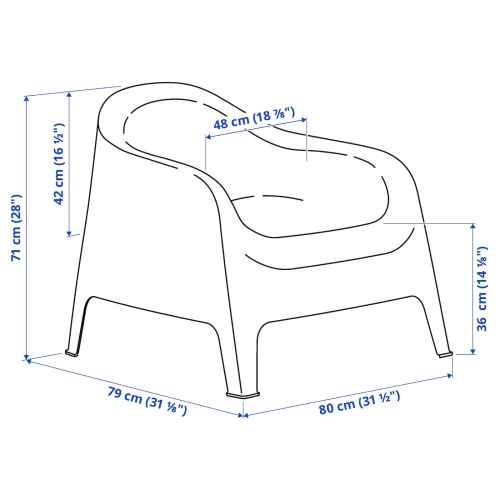 IKEA SKARPO Armchair, Outdoor, White