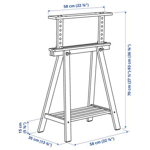 IKEA MITTBACK Trestle 58x70/93cm, Birch