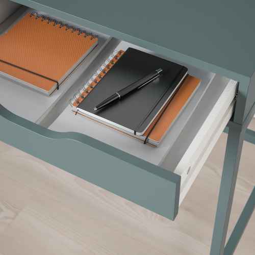 IKEA ALEX Desk, grey-turquoise, 132x58 cm