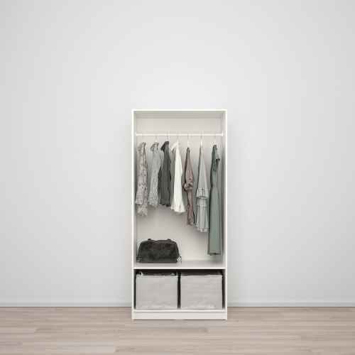 IKEA KLEPPSTAD Wardrobe with 2 doors, white, 79x176 cm