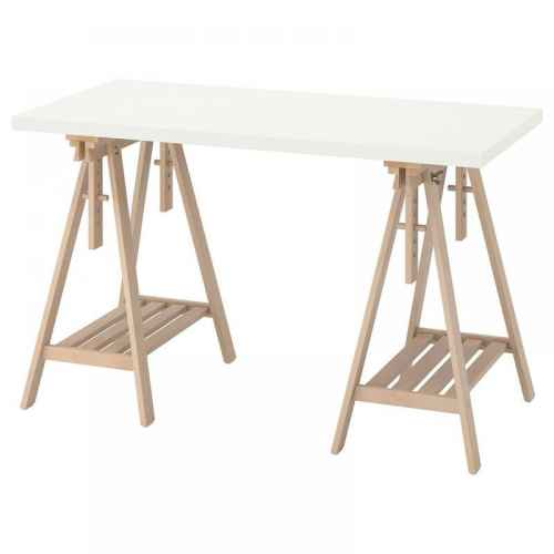 IKEA LAGKAPTEN / MITTBACK Desk 120x60cm, White, Birch