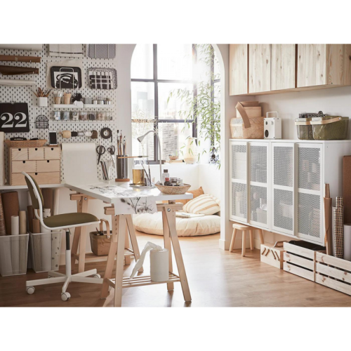 IKEA LAGKAPTEN / MITTBACK Desk white, birch 120x60 cm