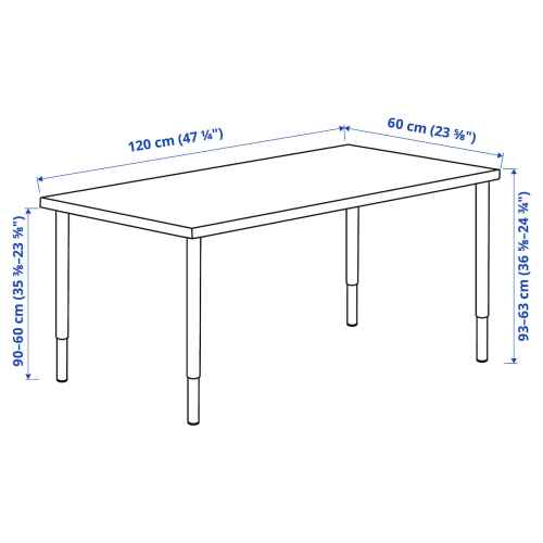 IKEA LAGKAPTEN / OLOV Desk white 120x60 cm