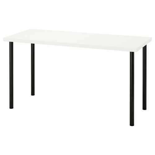 IKEA LAGKAPTEN / ADILS Desk white, black 140x60 cm