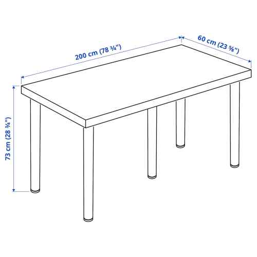 IKEA LAGKAPTEN / ADILS Desk white 200x60 cm