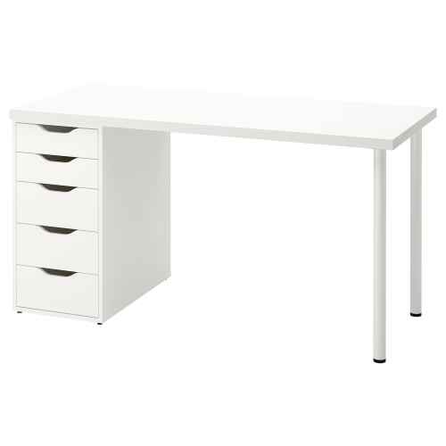 IKEA LAGKAPTEN/ALEX Desk 140x60cm, ADILS leg, White