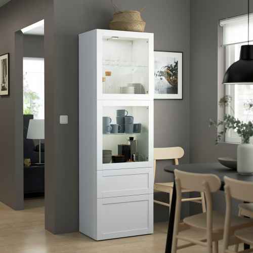 (Besta Part)IKEA BESTA Storage Combination w Glass Doors, WH 60x42x193 cm