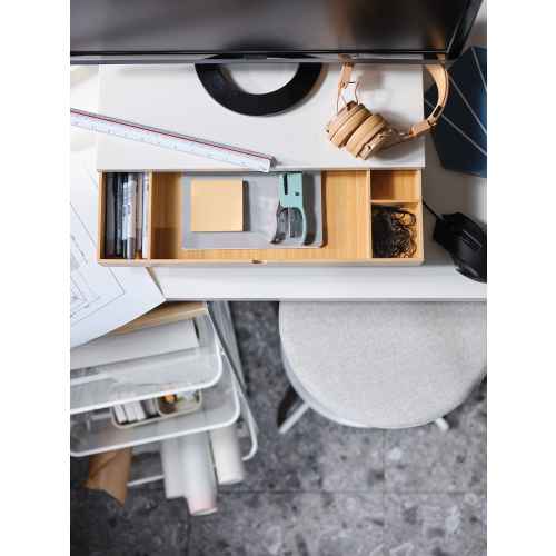 IKEA ELLOVEN Monitor stand with drawer, White