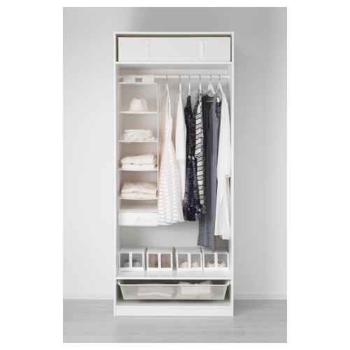 (Pax Part)IKEA PAX Wardrobe 100x60x236 cm, White/Bergsbo White