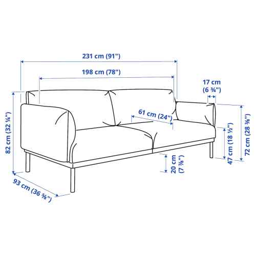 IKEA APPLARYD 3-seat Sofa, Lejde Light Grey