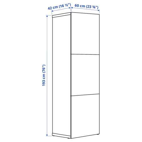 IKEA BESTA Shelf Unit w Doors, WH 60x42x193 cm