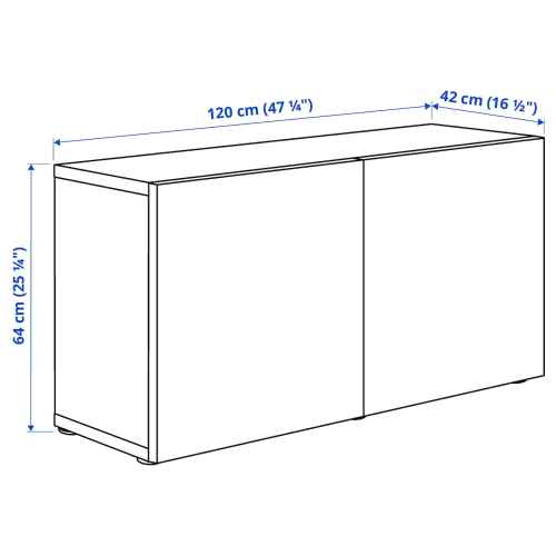 IKEA BESTA Shelf Unit w Doors, WH 120x42x64 cm