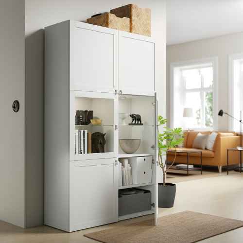 (Besta Part)IKEA BESTA Storage Combination w Glass Doors, WH 120x42x193 cm