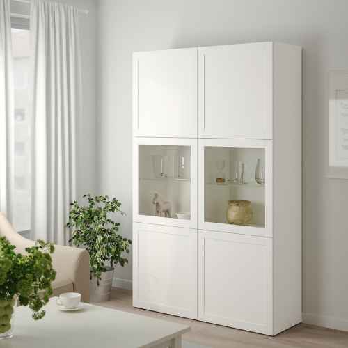 IKEA BESTA Storage Combination w Glass Doors, WH 120x42x193 cm