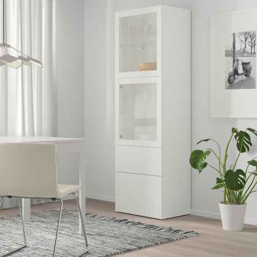 (Besta Part)IKEA BESTA Storage Combination with glass Doors, WH 60x42x193 cm