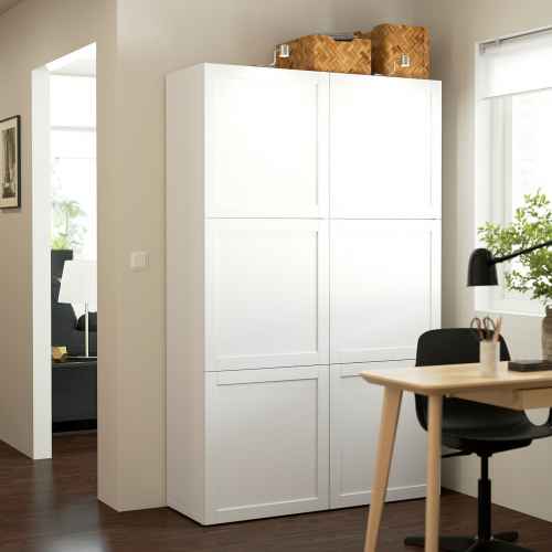 (Besta Part)IKEA BESTA Storage Combination w Doors, WH 120x42x193 cm