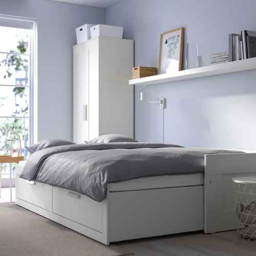 IKEA BRIMNES day-bed frame with 2 drawers white 80x200 cm