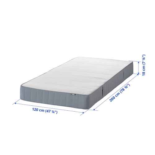 IKEA VESTMARKA Sprung Mattress Extra Firm/Light Blue 120x200 cm