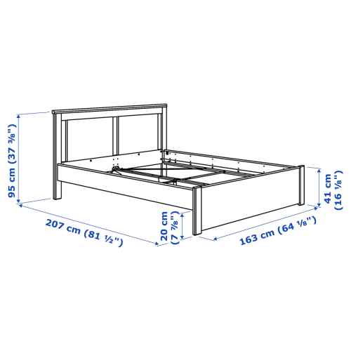 IKEA SONGESAND Bed Frame 150x200cm, White