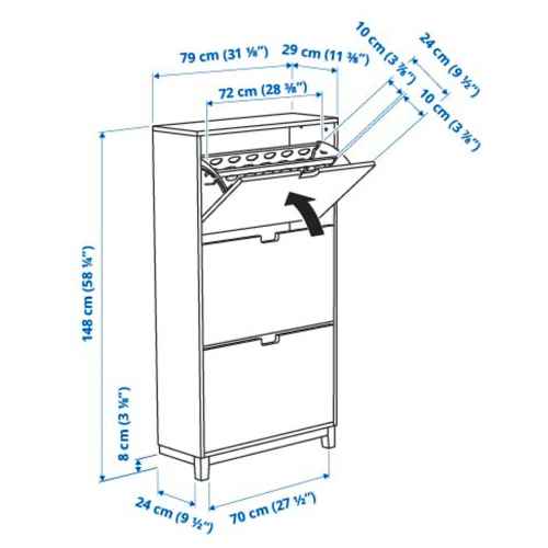 IKEA STALL Shoe Cabinet, 79x148cm, White