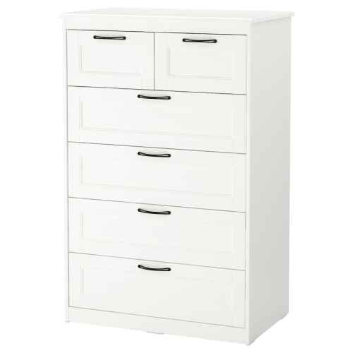 IKEA SONGESAND Chest of 6 drawers 82x126cm White