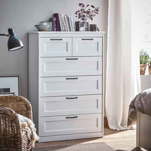 IKEA SONGESAND Chest of 6 drawers 82x126cm White