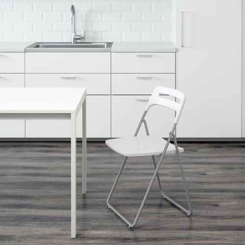 IKEA NISSE Folding chair, Silver-colour White