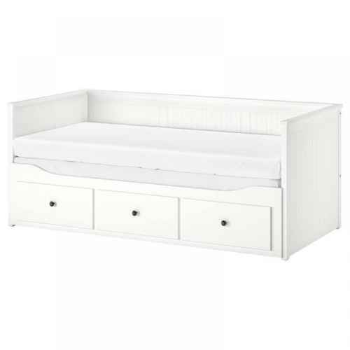 IKEA HEMNES Day-bed Frame and 2 Memory Foam Mattresses Combo, 80x200cm