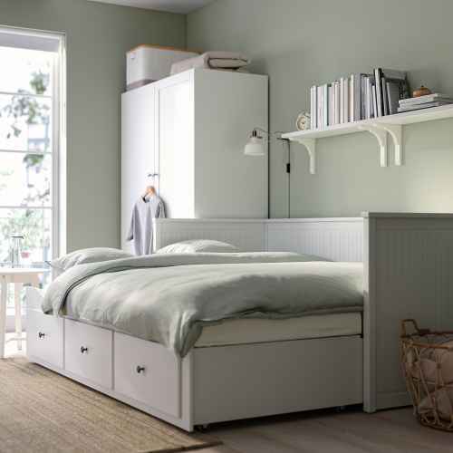 IKEA HEMNES Day-bed frame with 3 drawers 89x209cm White
